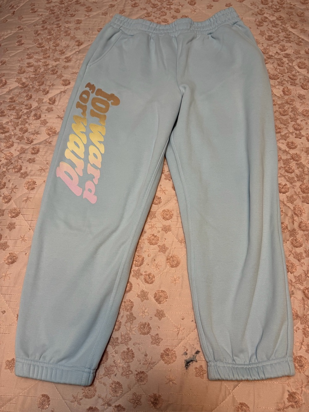Fabletics Light Blue Reina Graphic Jogger Sweatpants Forward Pastel Gradient